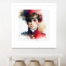 Watercolor Napoleonic Soldier Woman #3 by Isabel Cerdá Muñoz on GIANT ART - red digital painting