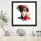 Watercolor Napoleonic Soldier Woman #3 by Isabel Cerdá Muñoz on GIANT ART - red digital painting