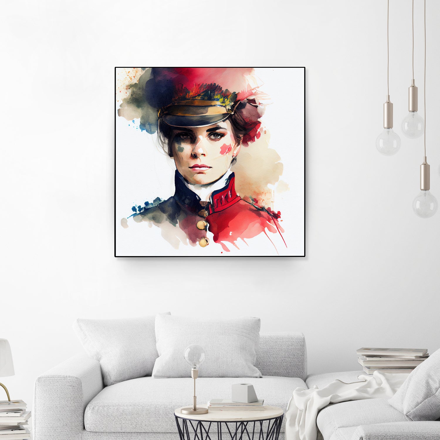 Watercolor Napoleonic Soldier Woman #3 by Isabel Cerdá Muñoz on GIANT ART - red digital painting