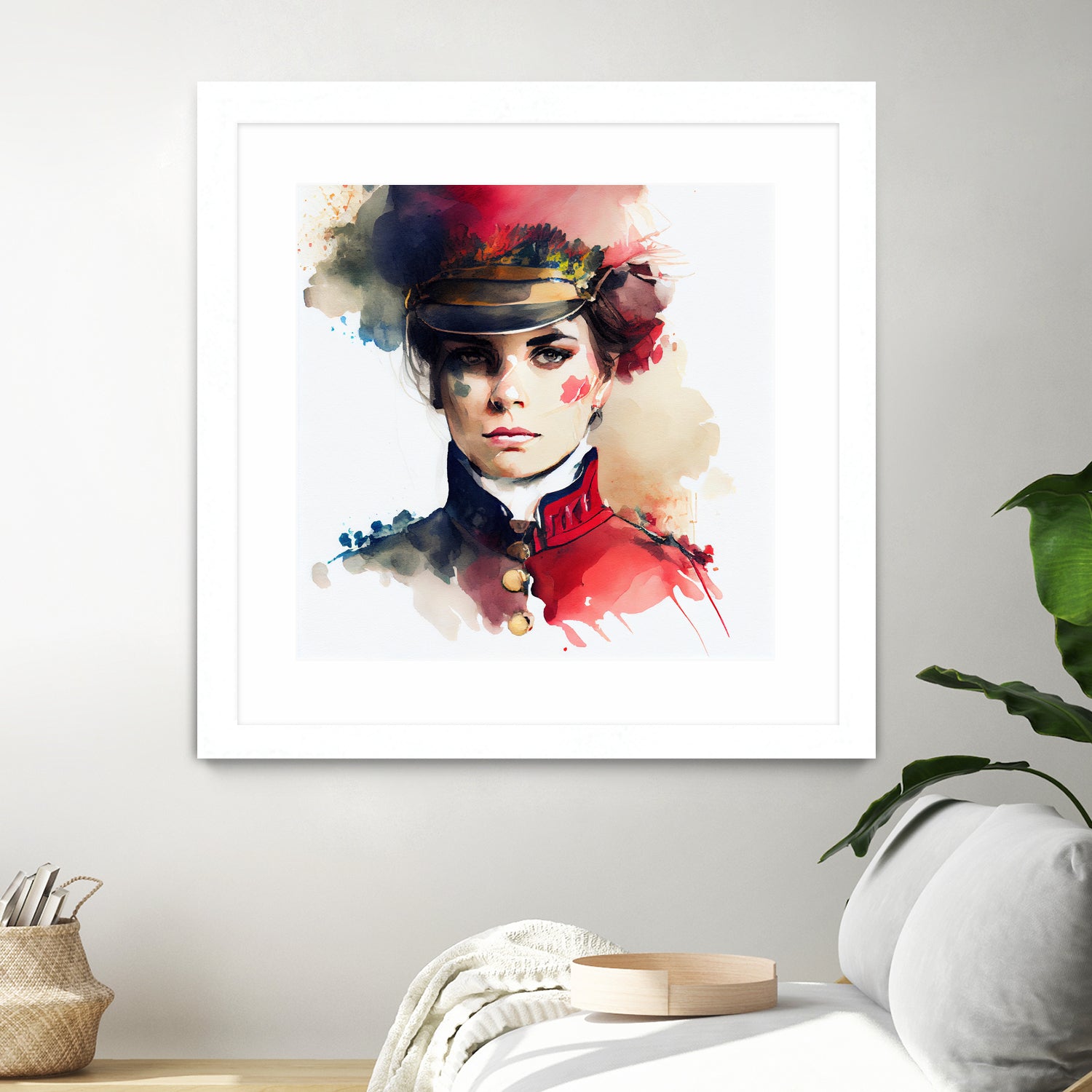 Watercolor Napoleonic Soldier Woman #3 by Isabel Cerdá Muñoz on GIANT ART - red digital painting