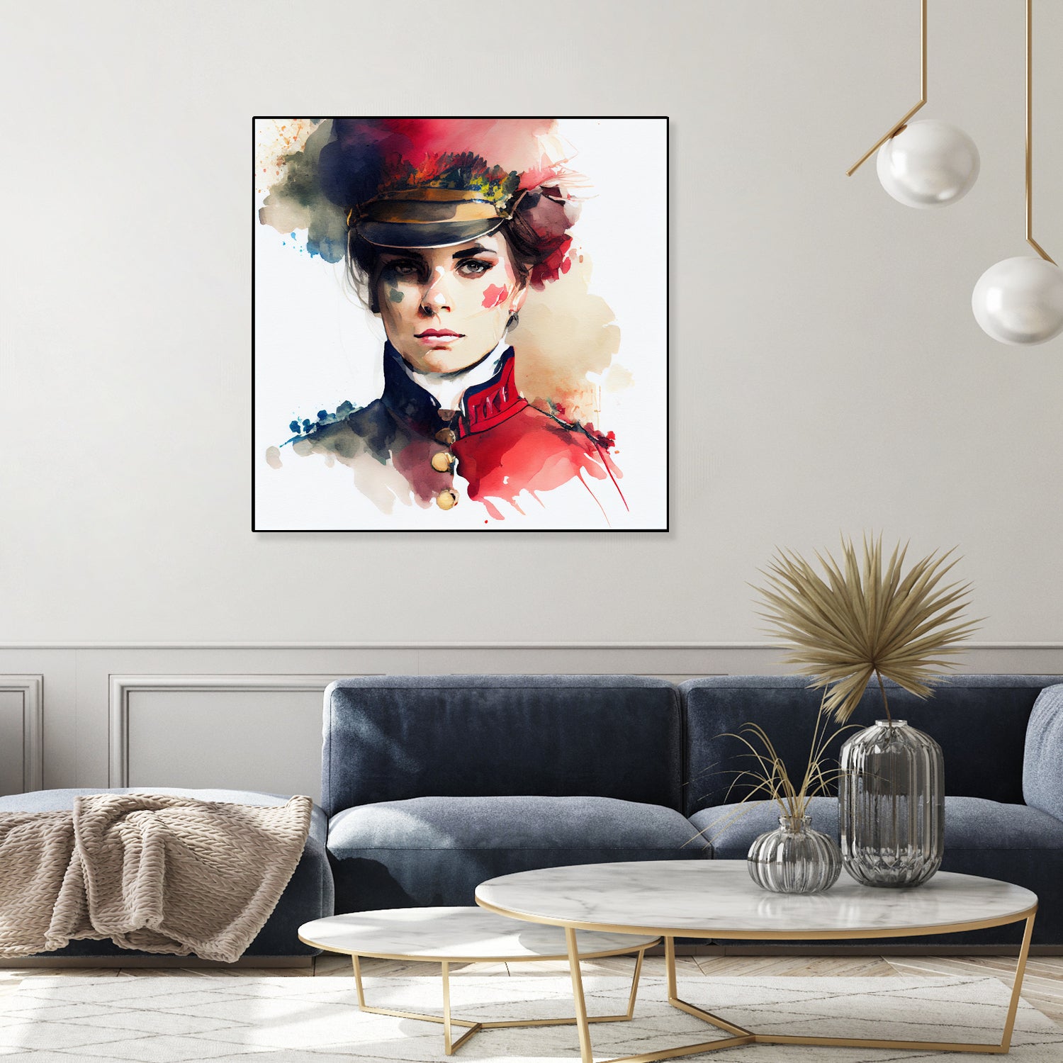 Watercolor Napoleonic Soldier Woman #3 by Isabel Cerdá Muñoz on GIANT ART - red digital painting