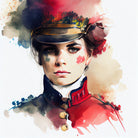 Watercolor Napoleonic Soldier Woman #3 by Isabel Cerdá Muñoz on GIANT ART - red digital painting