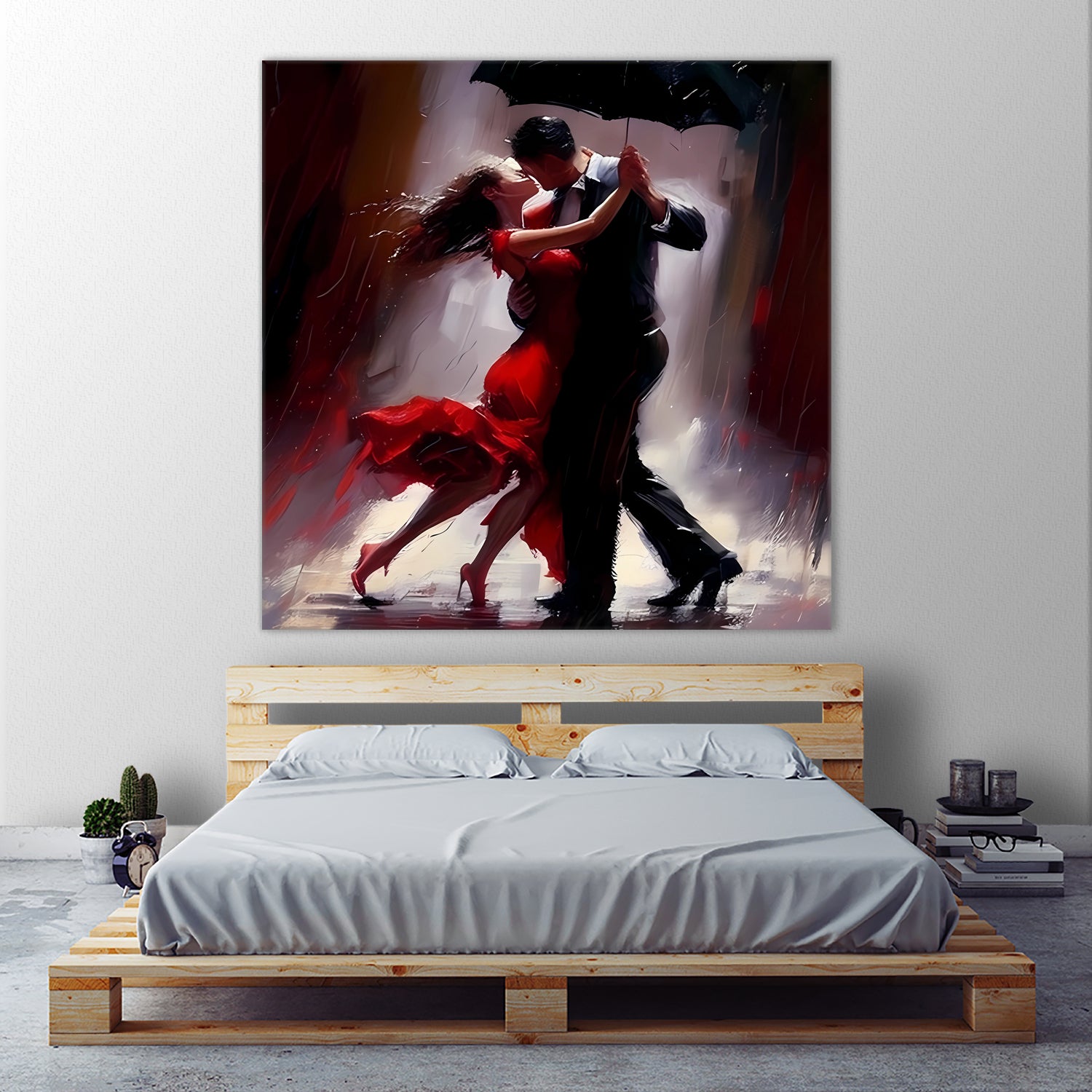 Tango in the rain. by Ievgeniia Bidiuk on GIANT ART - red digital painting