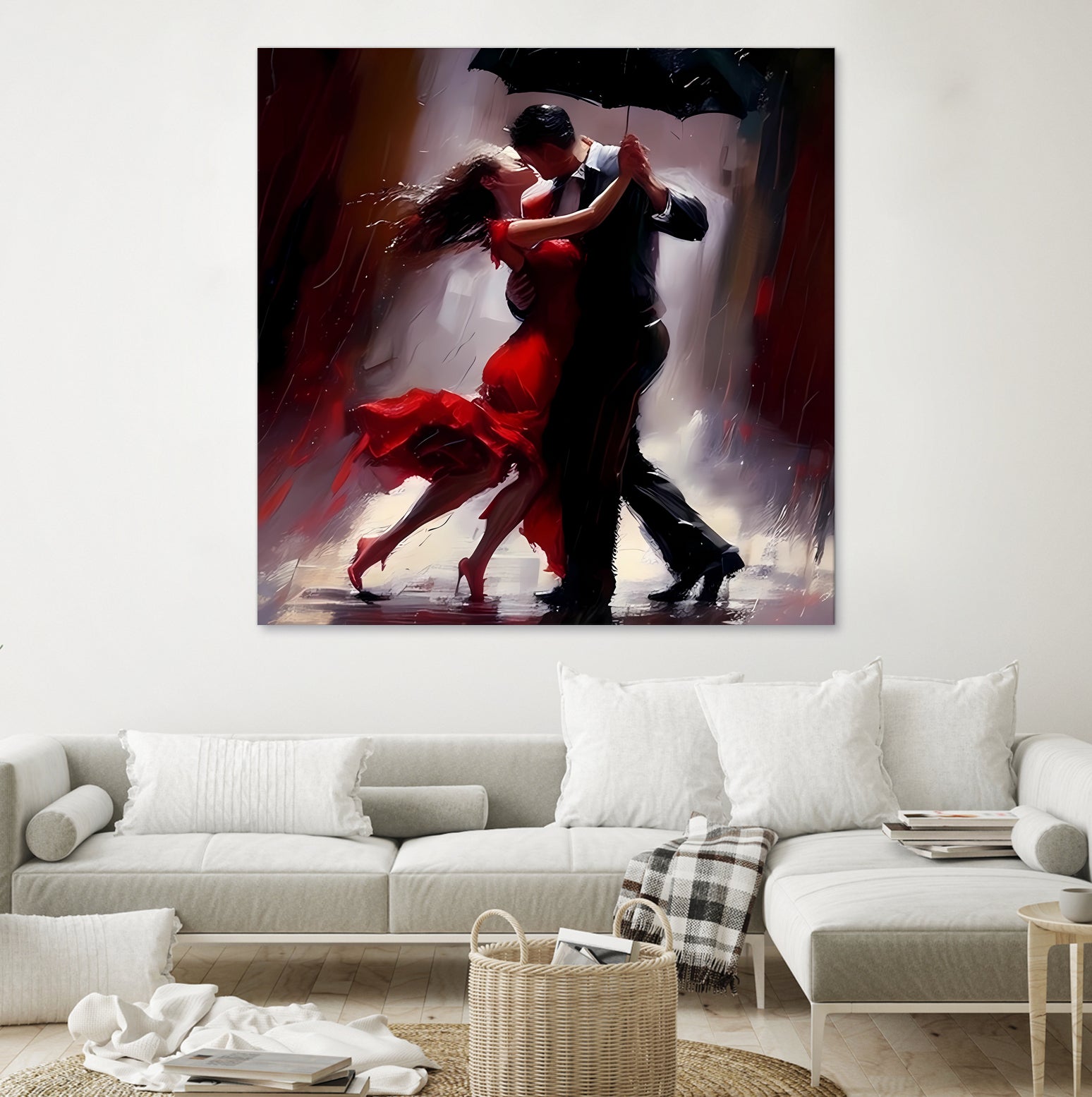 Tango in the rain. by Ievgeniia Bidiuk on GIANT ART - red digital painting