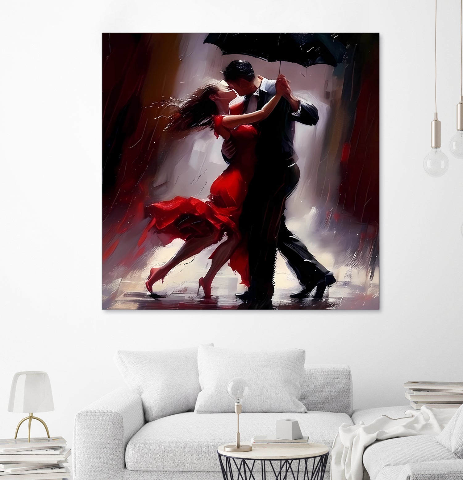 Tango in the rain. by Ievgeniia Bidiuk on GIANT ART - red digital painting