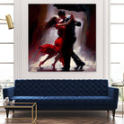 Tango in the rain. by Ievgeniia Bidiuk on GIANT ART - red digital painting