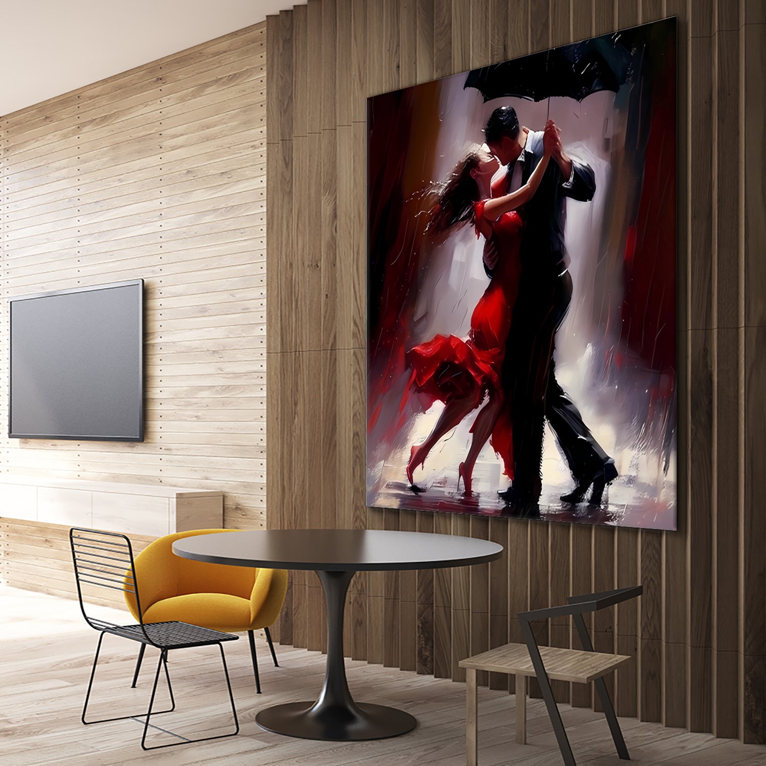 Tango in the rain. by Ievgeniia Bidiuk on GIANT ART - red digital painting