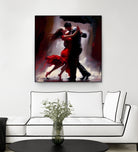 Tango in the rain. by Ievgeniia Bidiuk on GIANT ART - red digital painting