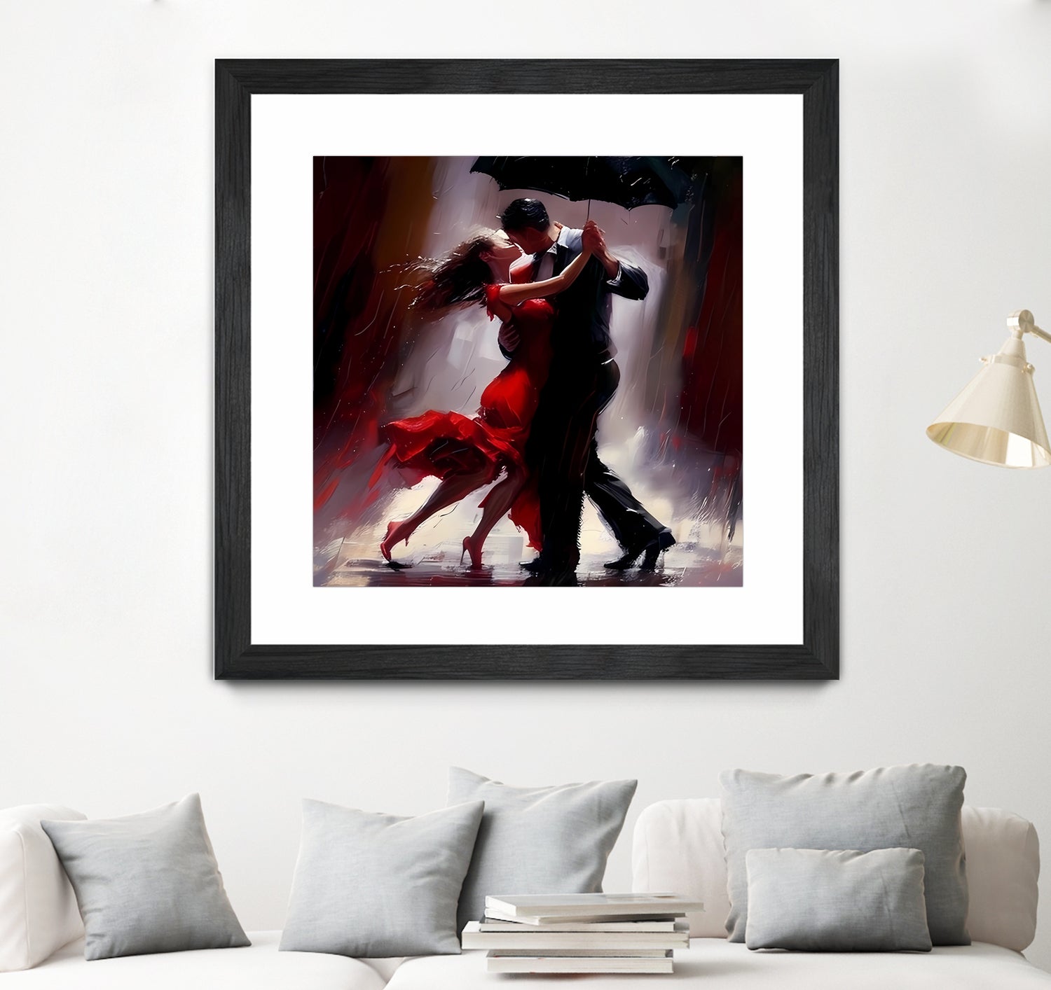 Tango in the rain. by Ievgeniia Bidiuk on GIANT ART - red digital painting