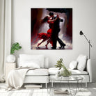 Tango in the rain. by Ievgeniia Bidiuk on GIANT ART - red digital painting