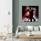 Tango in the rain. by Ievgeniia Bidiuk on GIANT ART - red digital painting