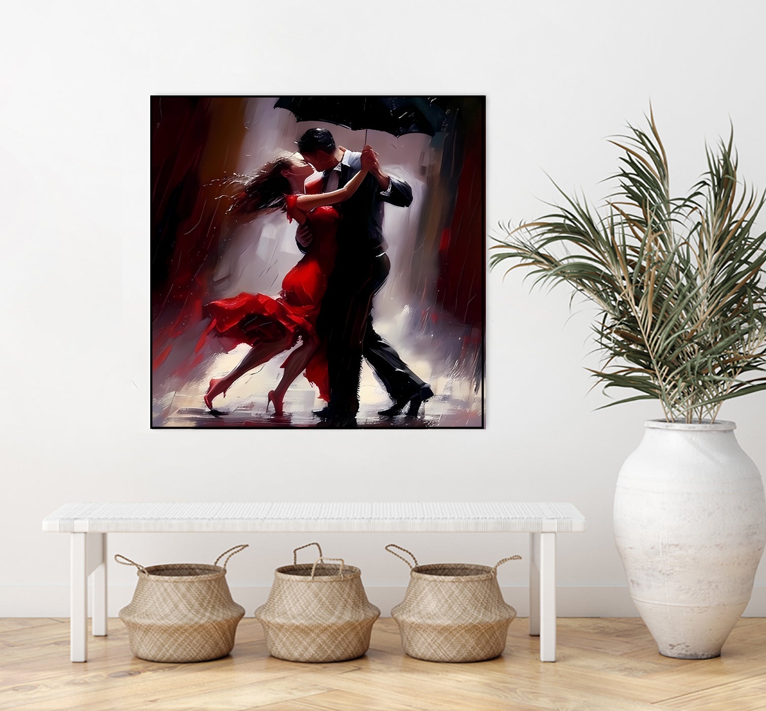 Tango in the rain. by Ievgeniia Bidiuk on GIANT ART - red digital painting