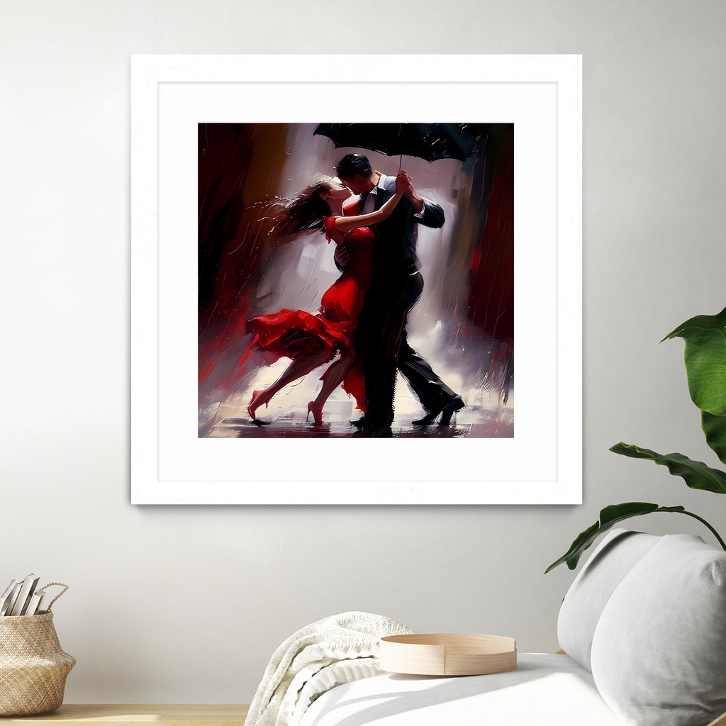 Tango in the rain. by Ievgeniia Bidiuk on GIANT ART - red digital painting