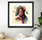 Watercolor Floral Indian Native Woman #11 by Isabel Cerdá Muñoz on GIANT ART - brown digital painting