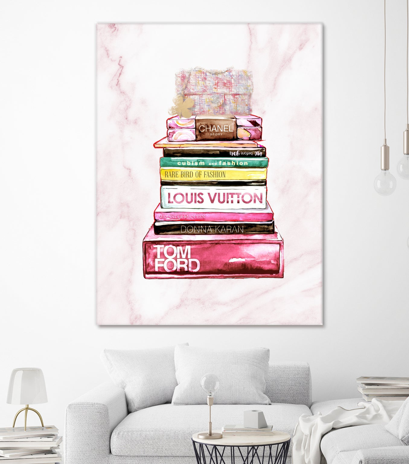 stack of fashion books and a gucci bag by miguel angel romero franco on GIANT ART - pink digital drawing