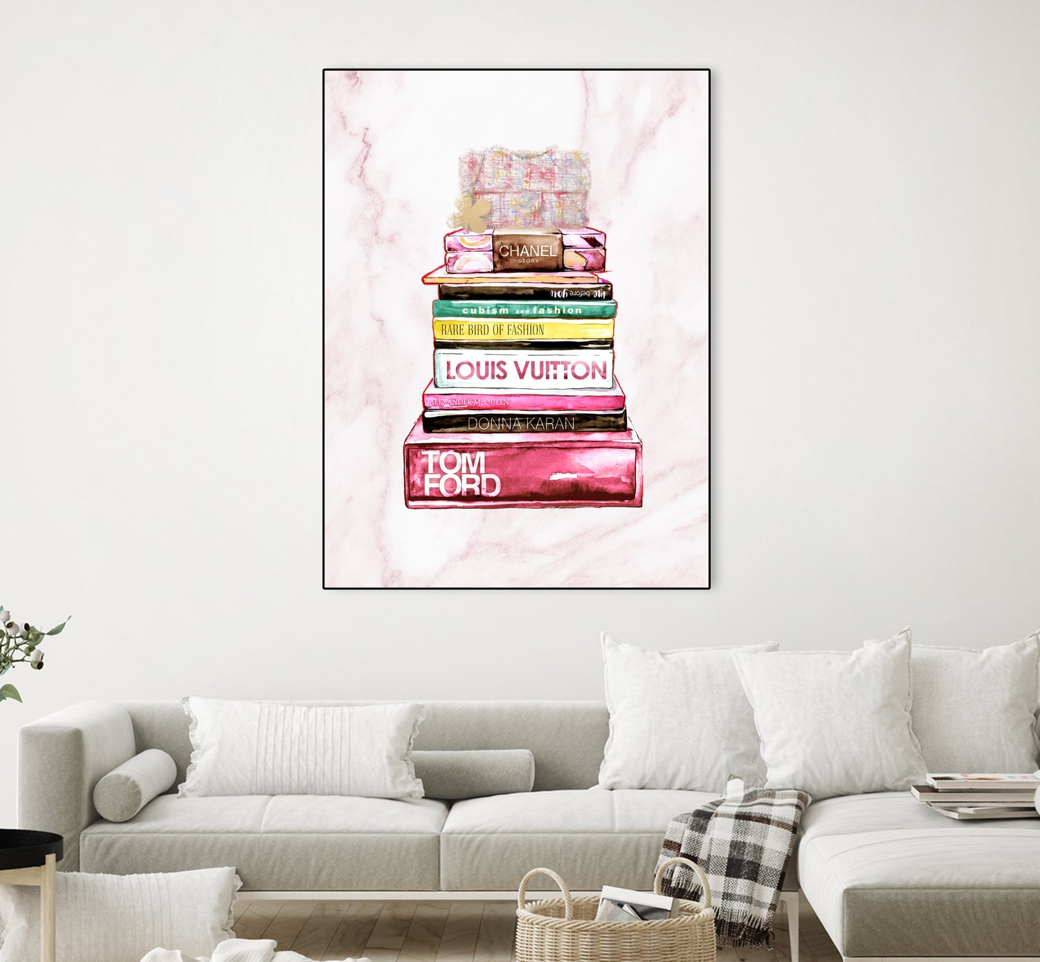 stack of fashion books and a gucci bag by miguel angel romero franco on GIANT ART - pink digital drawing