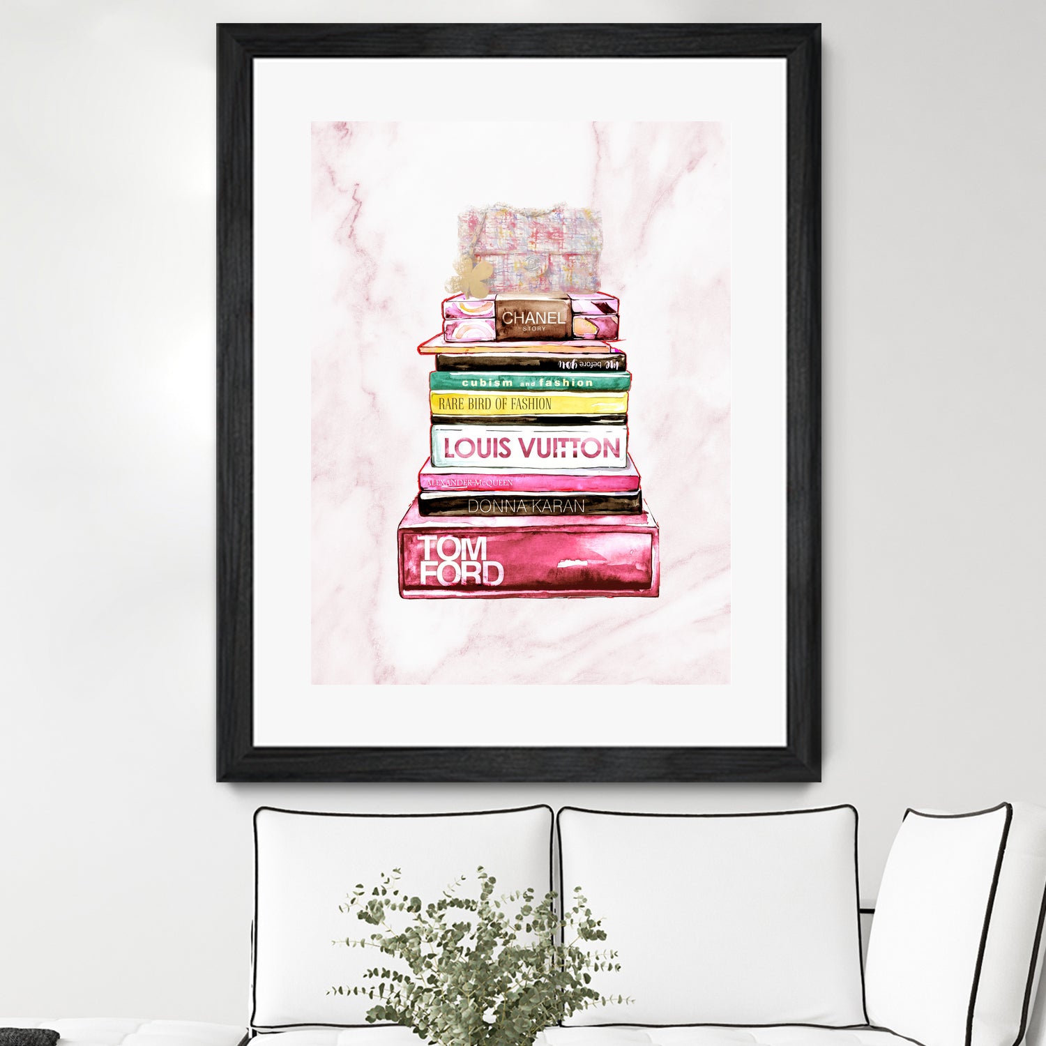 stack of fashion books and a gucci bag by miguel angel romero franco on GIANT ART - pink digital drawing