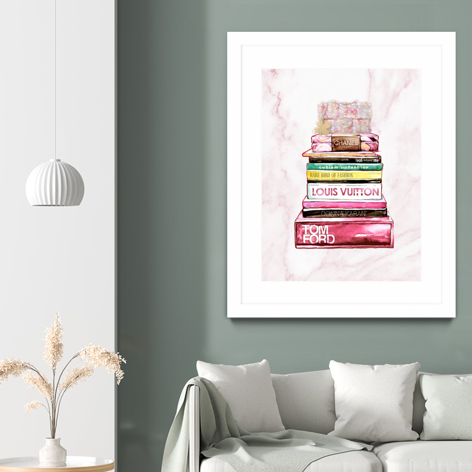 stack of fashion books and a gucci bag by miguel angel romero franco on GIANT ART - pink digital drawing