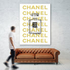 Chanel perfume fashion poster by miguel angel romero franco on GIANT ART - yellow digital drawing