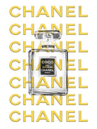 Chanel perfume fashion poster by miguel angel romero franco on GIANT ART - yellow digital drawing