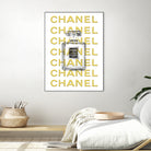 Chanel perfume fashion poster by miguel angel romero franco on GIANT ART - yellow digital drawing