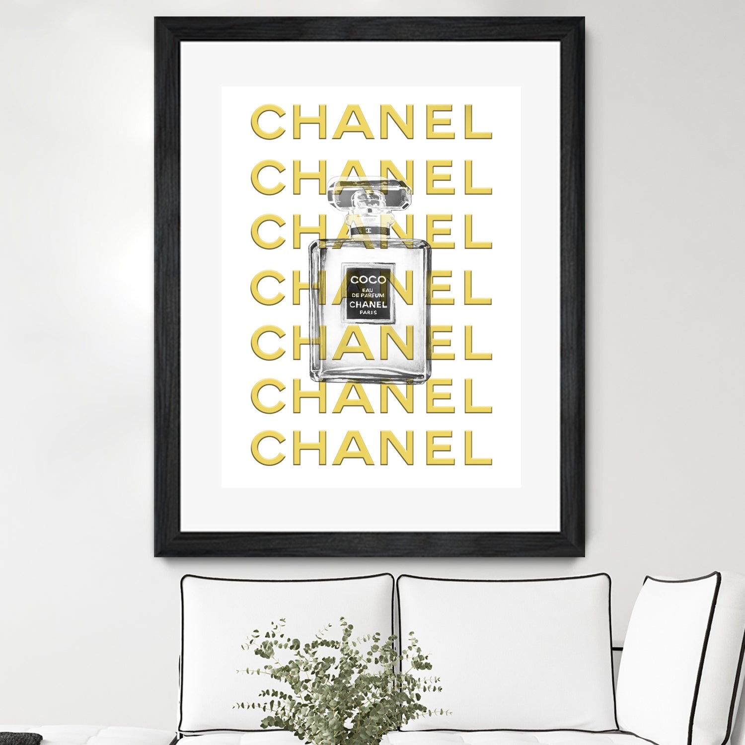 Chanel perfume fashion poster by miguel angel romero franco on GIANT ART - yellow digital drawing