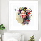 Watercolor Floral Asian Woman #3 by Isabel Cerdá Muñoz on GIANT ART - green digital painting