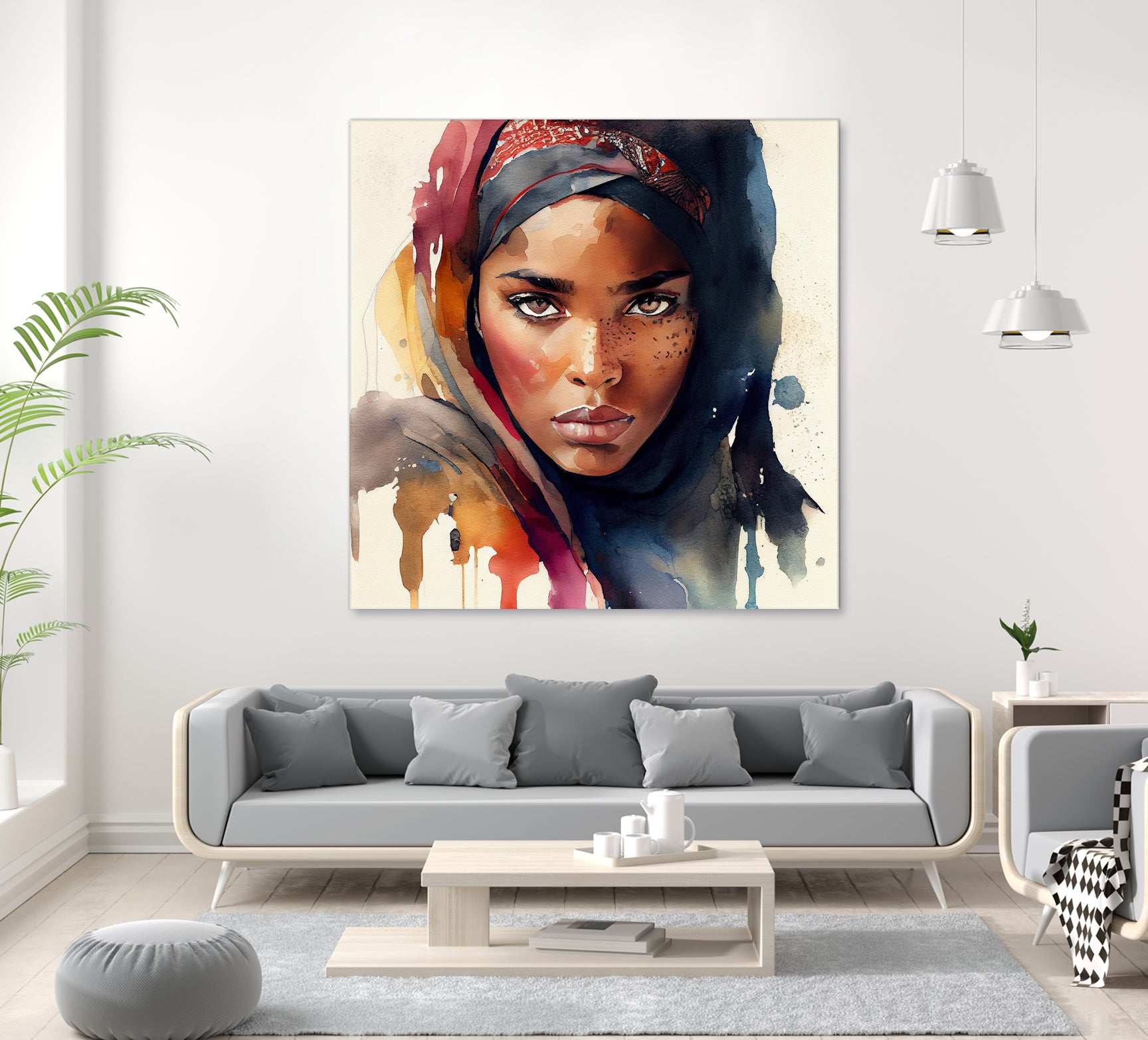 Watercolor Tuareg Woman #7 by Isabel Cerdá Muñoz on GIANT ART - brown digital painting