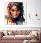 Watercolor Tuareg Woman #7 by Isabel Cerdá Muñoz on GIANT ART - brown digital painting