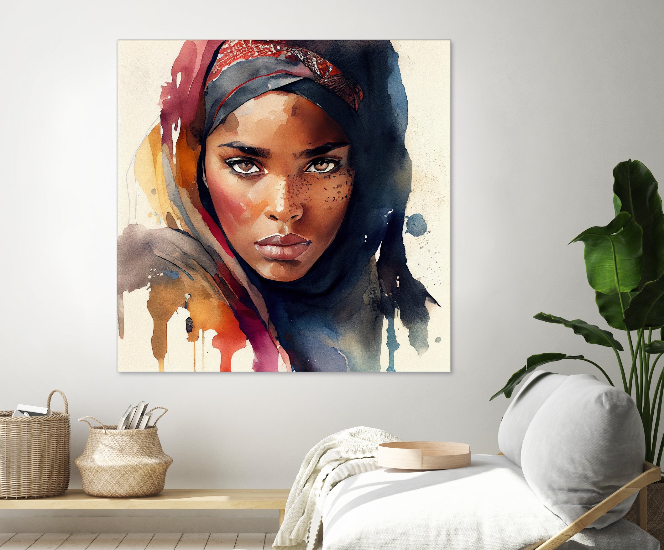 Watercolor Tuareg Woman #7 by Isabel Cerdá Muñoz on GIANT ART - brown digital painting