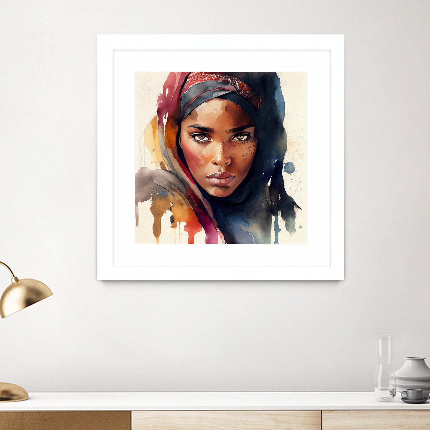 Watercolor Tuareg Woman #7 by Isabel Cerdá Muñoz on GIANT ART - brown digital painting