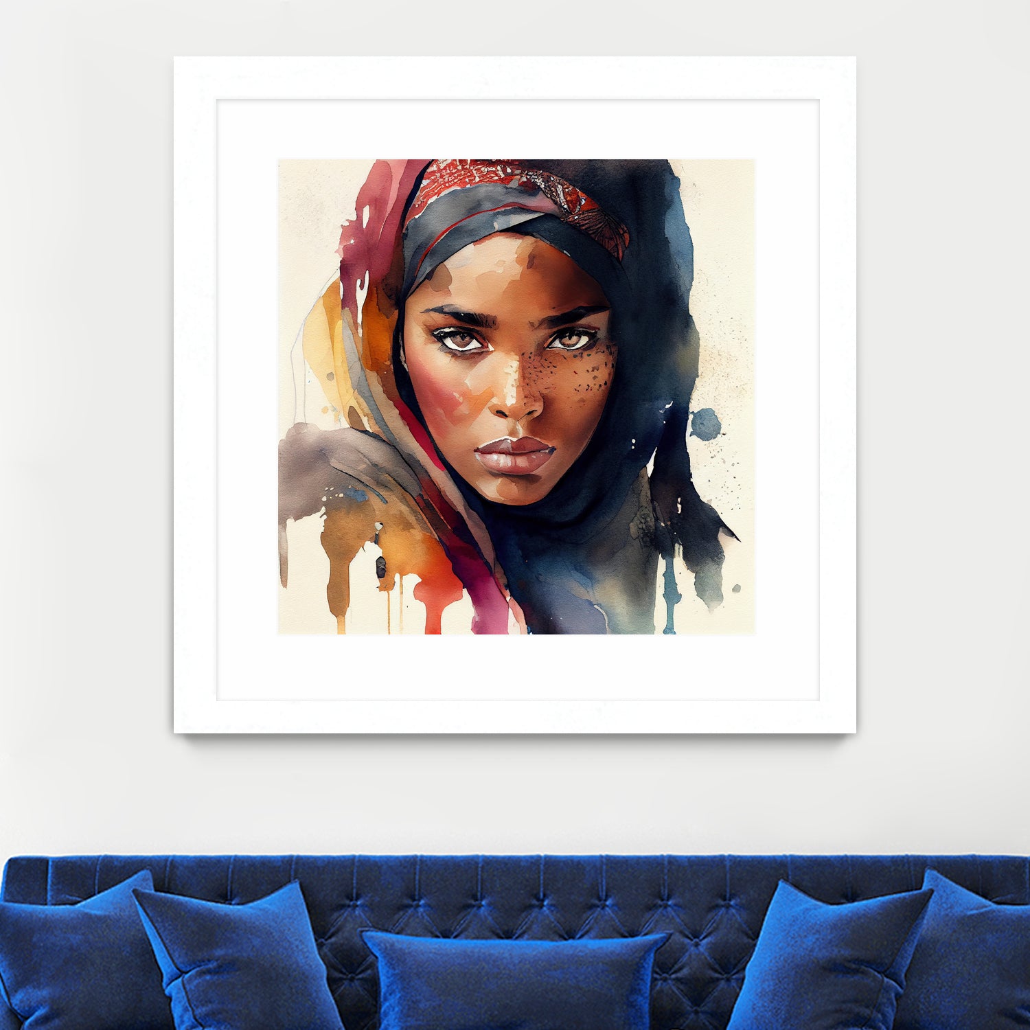 Watercolor Tuareg Woman #7 by Isabel Cerdá Muñoz on GIANT ART - brown digital painting