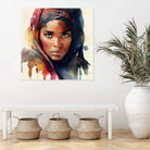 Watercolor Tuareg Woman #7 by Isabel Cerdá Muñoz on GIANT ART - brown digital painting