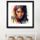 Watercolor Tuareg Woman #7 by Isabel Cerdá Muñoz on GIANT ART - brown digital painting