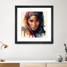 Watercolor Tuareg Woman #7 by Isabel Cerdá Muñoz on GIANT ART - brown digital painting