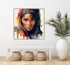 Watercolor Tuareg Woman #7 by Isabel Cerdá Muñoz on GIANT ART - brown digital painting