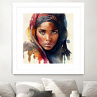 Watercolor Tuareg Woman #7 by Isabel Cerdá Muñoz on GIANT ART - brown digital painting