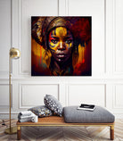 Powerful African Warrior Woman #1 by Isabel Cerdá Muñoz on GIANT ART - brown digital painting