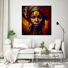 Powerful African Warrior Woman #1 by Isabel Cerdá Muñoz on GIANT ART - brown digital painting