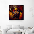 Powerful African Warrior Woman #1 by Isabel Cerdá Muñoz on GIANT ART - brown digital painting