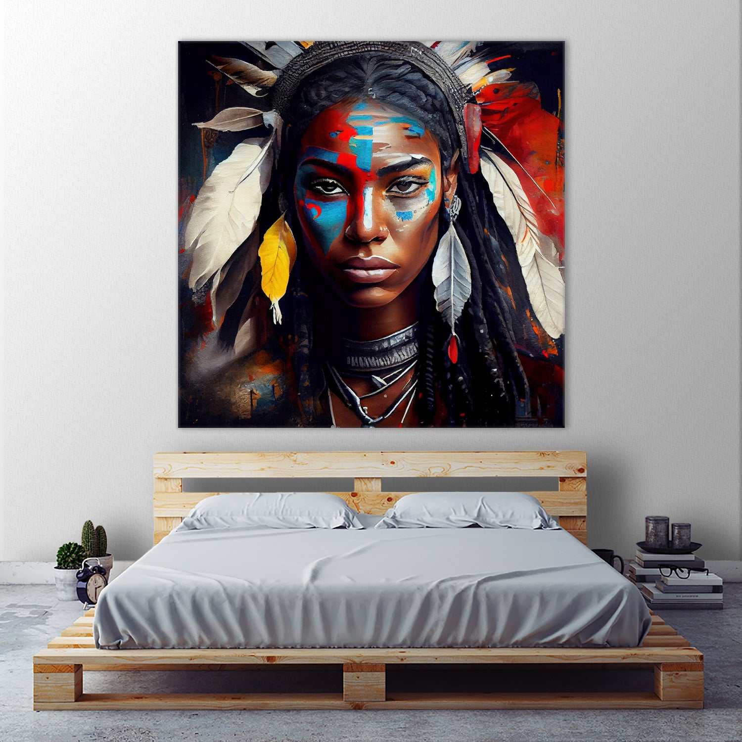 Powerful American Native Warrior Woman #2 by Isabel Cerdá Muñoz on GIANT ART - brown digital painting