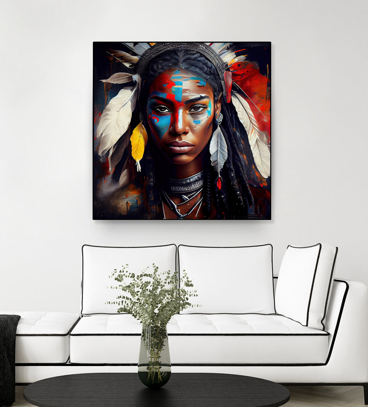 Powerful American Native Warrior Woman #2 by Isabel Cerdá Muñoz on GIANT ART - brown digital painting