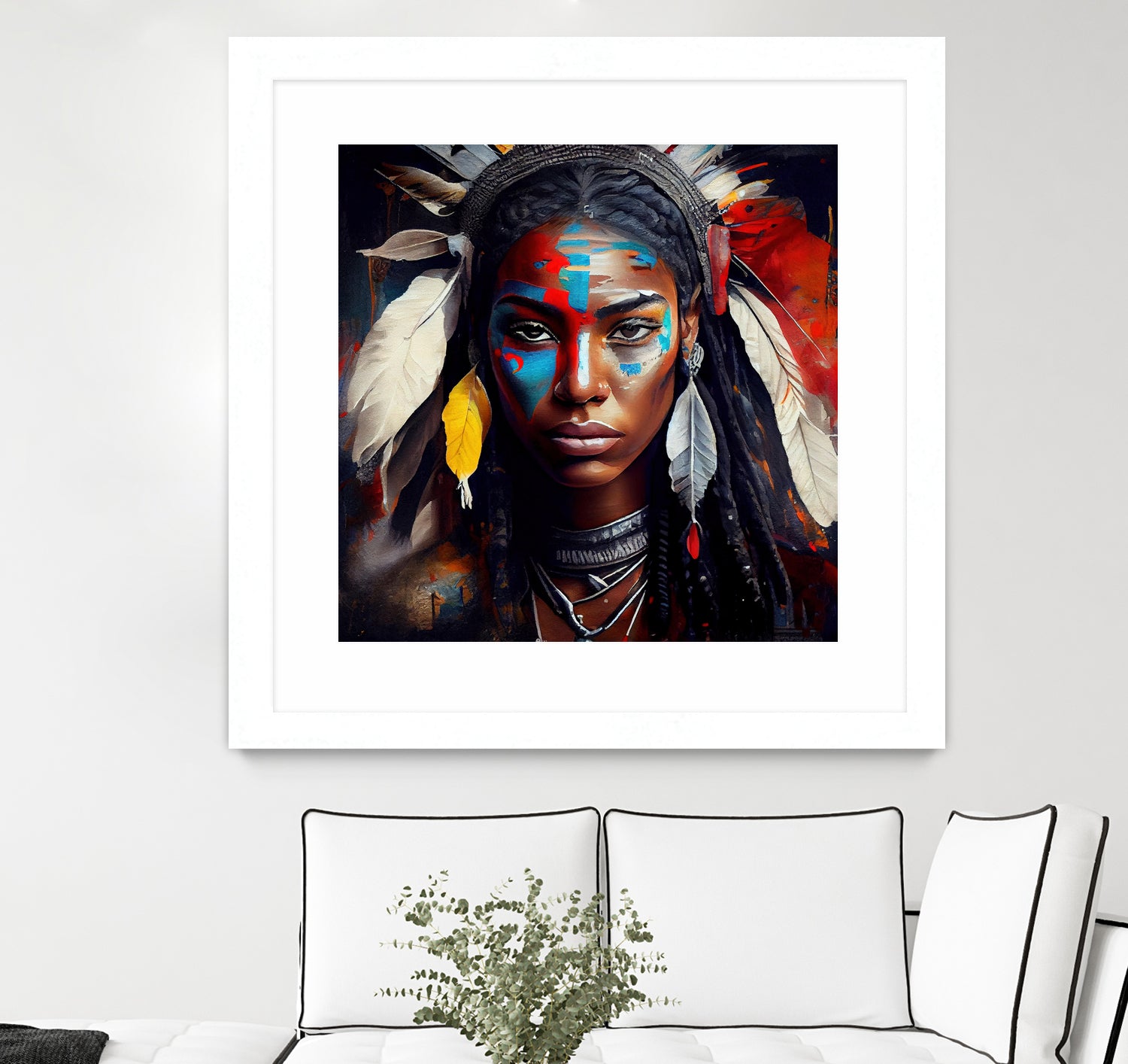 Powerful American Native Warrior Woman #2 by Isabel Cerdá Muñoz on GIANT ART - brown digital painting