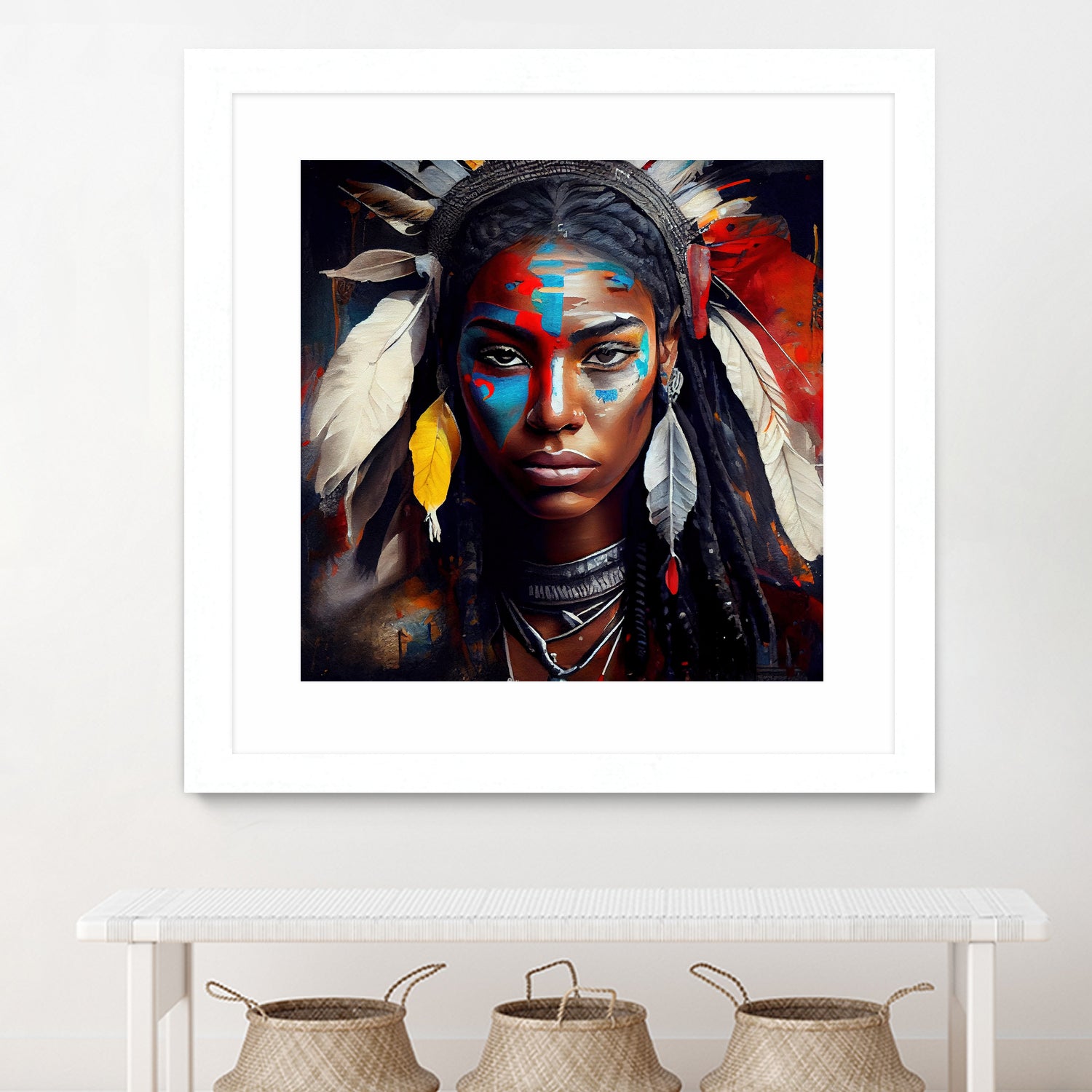 Powerful American Native Warrior Woman #2 by Isabel Cerdá Muñoz on GIANT ART - brown digital painting