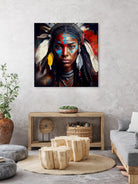 Powerful American Native Warrior Woman #2 by Isabel Cerdá Muñoz on GIANT ART - brown digital painting