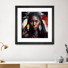 Powerful American Native Warrior Woman #2 by Isabel Cerdá Muñoz on GIANT ART - brown digital painting