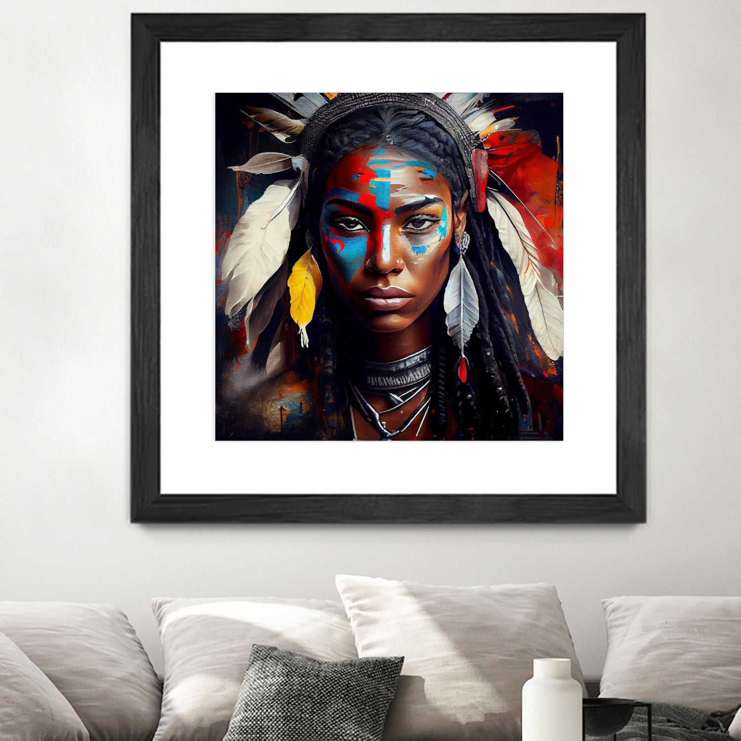 Powerful American Native Warrior Woman #2 by Isabel Cerdá Muñoz on GIANT ART - brown digital painting