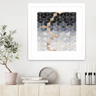 Soft Blue Gradient Cubes by Elisabeth Fredriksson on GIANT ART - blue digital painting