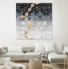 Soft Blue Gradient Cubes by Elisabeth Fredriksson on GIANT ART - blue digital painting