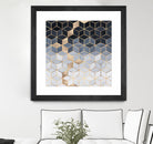 Soft Blue Gradient Cubes by Elisabeth Fredriksson on GIANT ART - blue digital painting